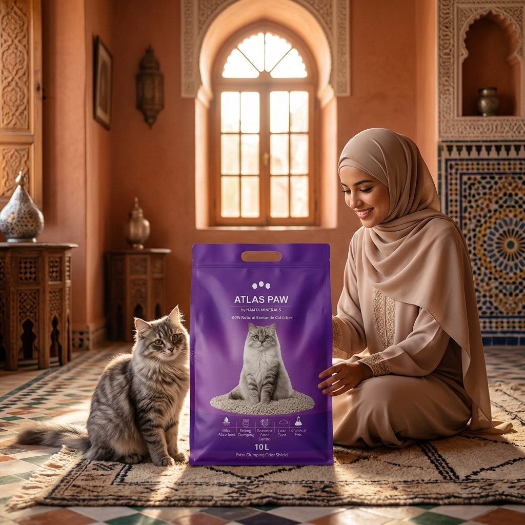 Sac de litière Canino dans une maison marocaine traditionnelle — bentonite naturelle premium